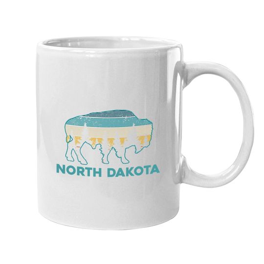 North Dakota Bison Vintage American Buffalo Souvenir Coffee Mug
