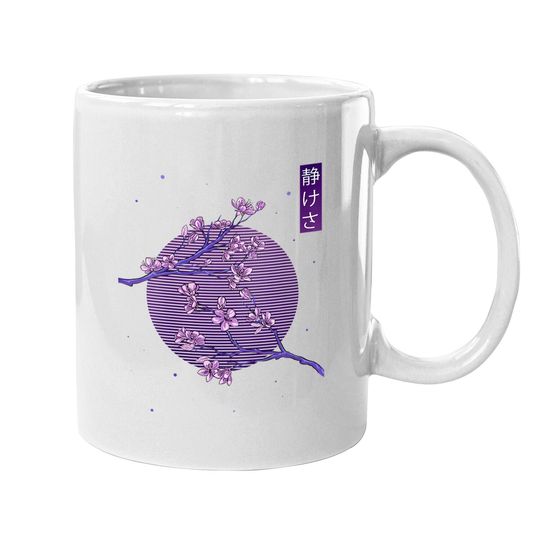 Aesthetic Vaporwave Japanese Blossom Calmness Cherry Flower Coffee Mug
