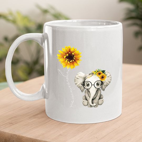 You Are My Sunshine Hippie Sunflower Elephant Coffee Mug