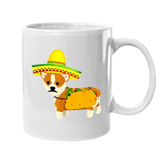 Funny Mexican Corgi Taco Cinco De Mayo Fiesta Dog Coffee Mug