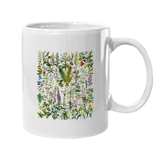 Vintage Flower Coffee Mug, Flower Coffee Mug, Plant Coffee Mug, Gardening Coffee Mug