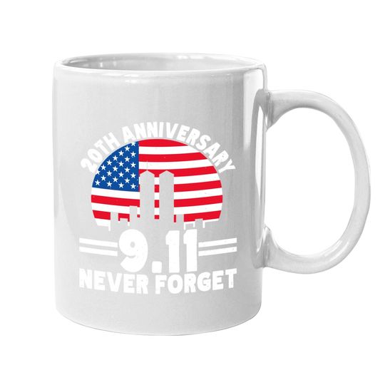 Never Forget 9 11 20th Anniversary Retro Patriot Day 2021 Coffee Mug