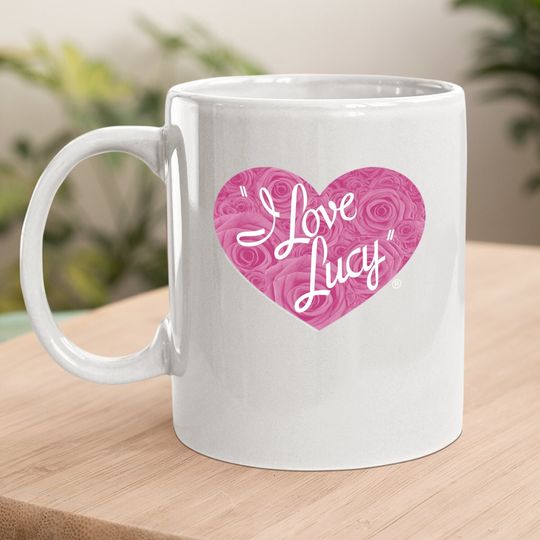 I Love Lucy Classic Tv Comedy Lucille Ball Pink Roses Logo Adult Coffee Mug