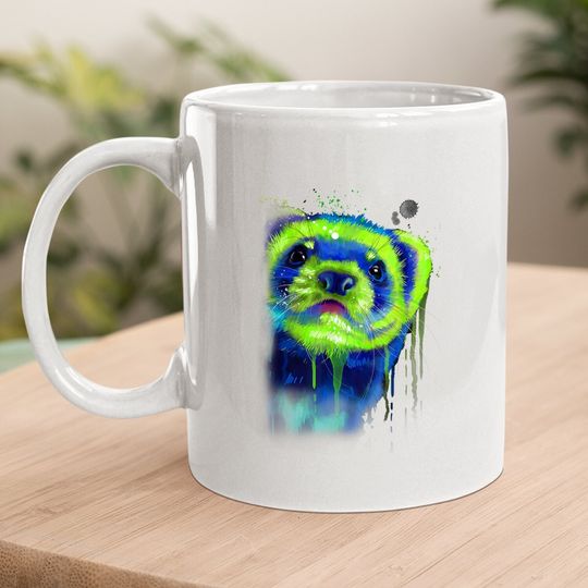 Ferret Artwork - Best Pet Hand Painting Art Gifts Coffee Mug