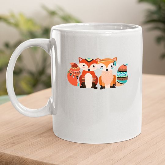 Cute Tribal Pattern Fox Coffee Mug
