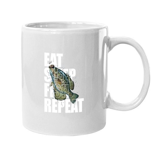 Old Glory Eat Sleep Fish Repeat Crappie Soft Coffee Mug