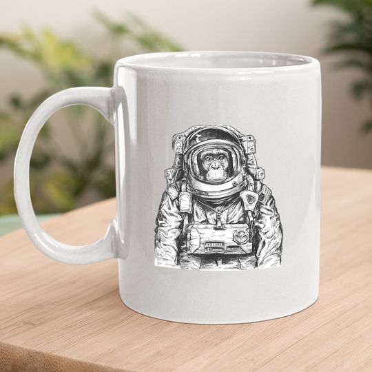 Astronaut Monkey Chimpanzee Cosmonaut Astronomy Coffee Mug