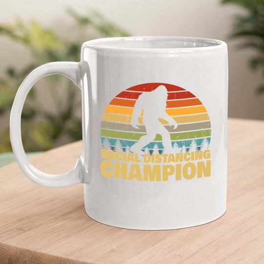 Social Distancing Champion Trendy Meme Bigfoot Coffee Mug