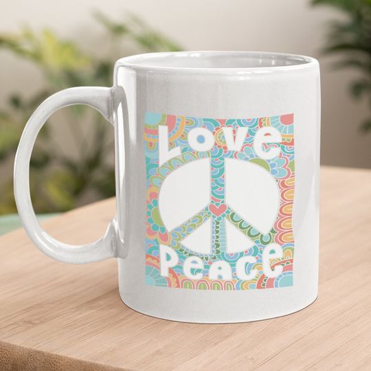 Peace Coffee Mug 60s 70s Tie Die Hippie Costume Coffee Mug