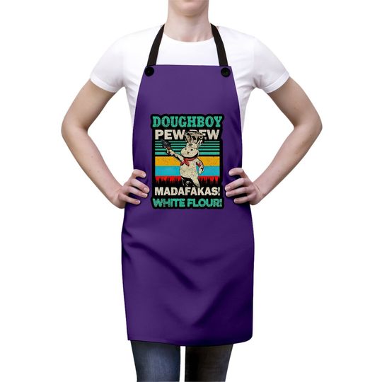 Doughboy Vintage PewPew Madafakas White Flour Aprons
