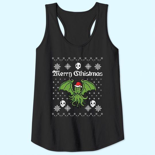 Merry Cthistmas Cthulhu Ugly Christmas Tank Tops