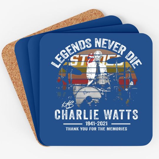 Legends Never Die Charlie Watts Signature Coasters