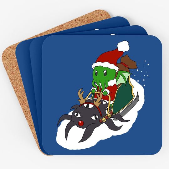 Joyeux Cthulhu Christmas Riding Coasters