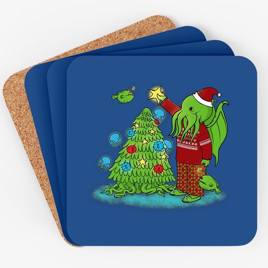 Cthulhu Christmas Tree Coasters
