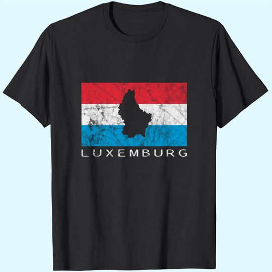 Luxembourg Flag Silhouette Outline Europe T Shirt