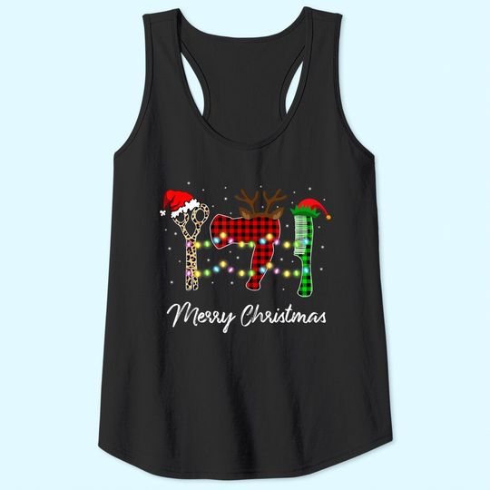 Merry Christmas Hairstylist Red Plaid Tank Tops