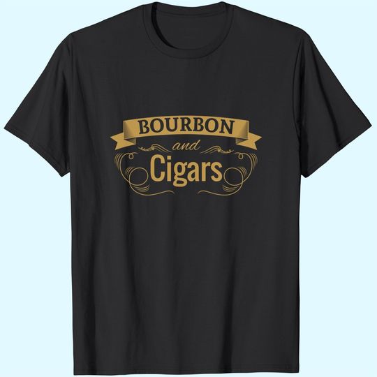 Men's T Shirt Bourbon And Cigar