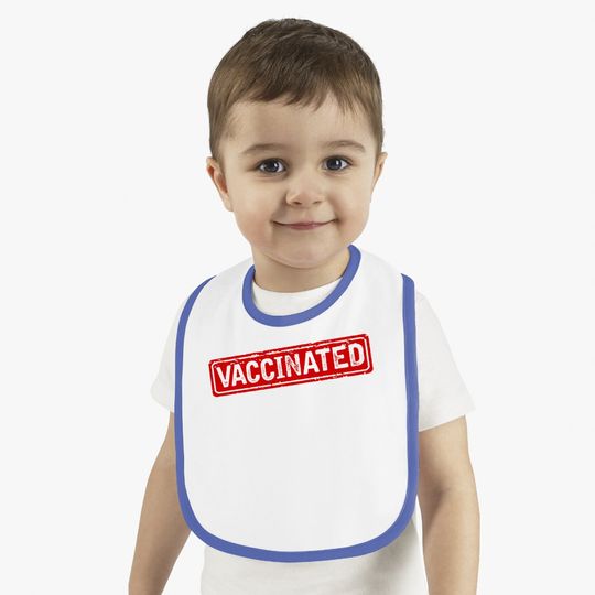 Certified Vaccinated Red Stamp Humor Graphic Baby Bib