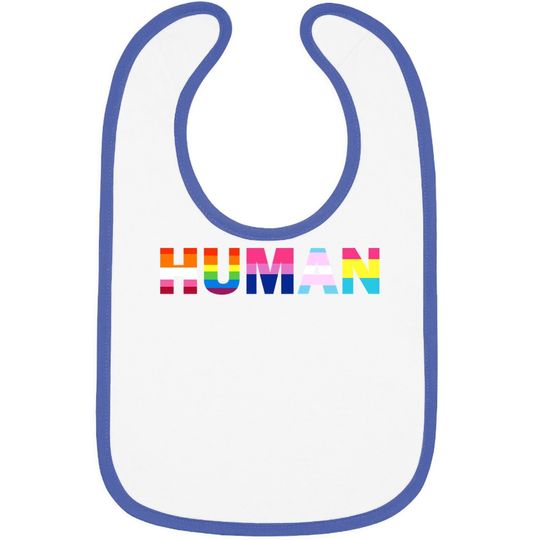 Human Rainbow Flag Lgbt Gay Pride Month Transgender Ally O Neck Baby Bib