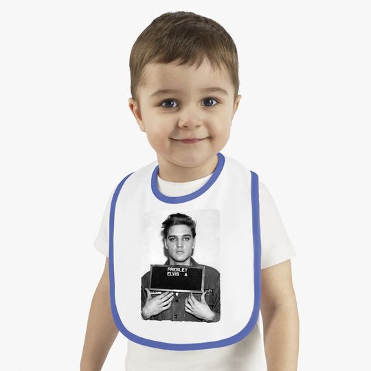 Elvis Presley Army Mug Shot Rock 'n' Roll Baby Bib