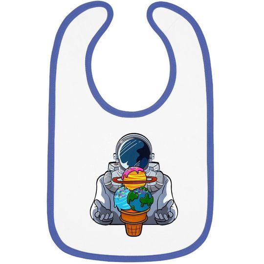 Ice Cream Astronaut Lover Space Planet Sorbet Galaxy Gelato Baby Bib