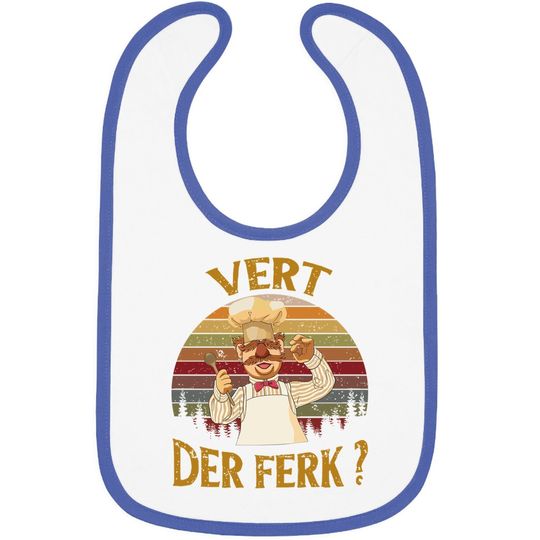 Vert Der Ferk Chef Baby Bib, Funny Swedish Sunset Vintage Bib, Chef Gift