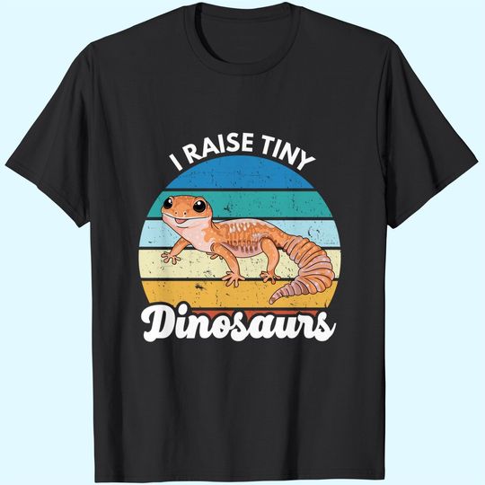 I Raise Tiny Dinosaurs Leopard Gecko Mom Dad Reptile T-Shirt