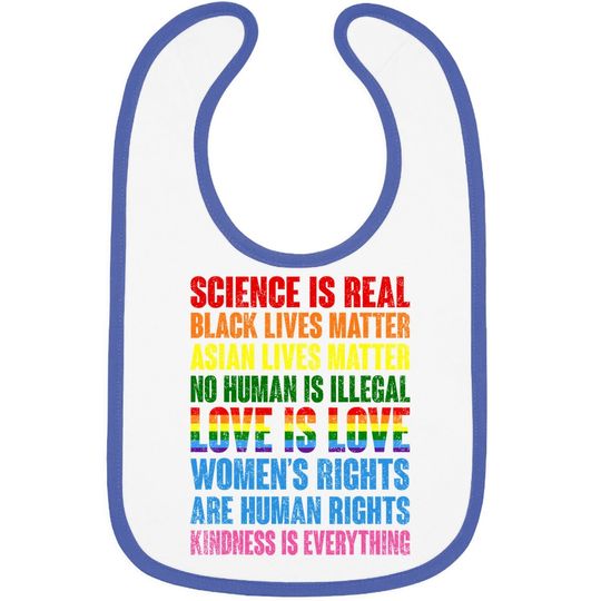 Stop Hate Asian Baby Bib Science Is Real Black Lives Matter
