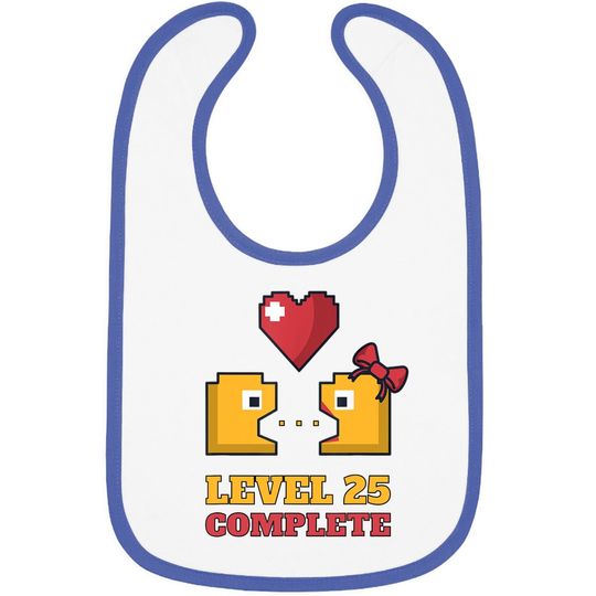 Funny Gamers Level 25 Complete 25th Wedding Anniversary Baby Bib