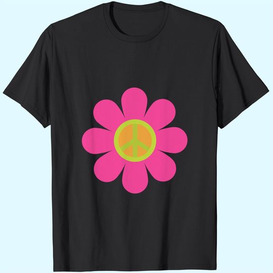 Peace Sign Love T Shirt 60s 70s Tie Dye Hippie Costume T Shirt