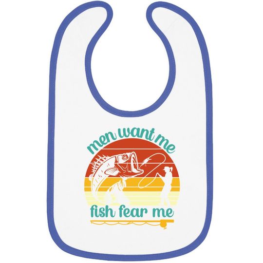 Fishing Want Me Fish Fear Me Funny Vintage Gift Baby Bib