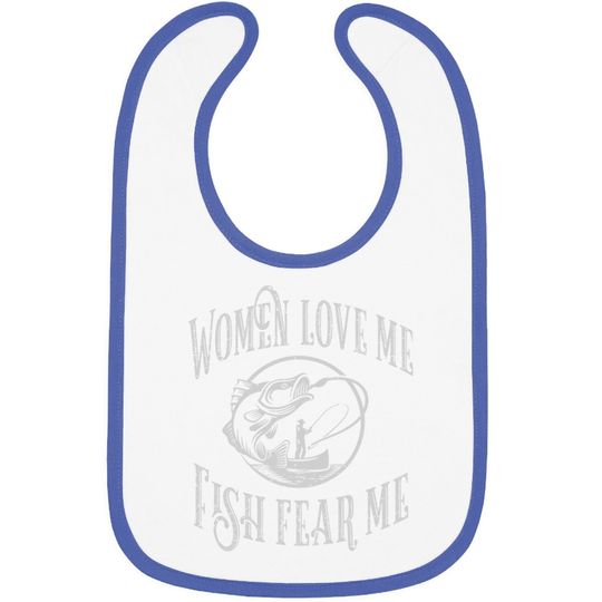 Funny Joke Graphic For Fisherman -love Me Fish Fear Me Baby Bib