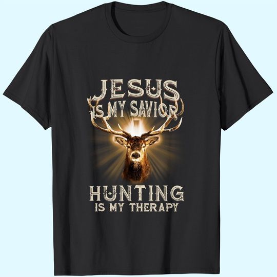 Jesus Is My Savior Riding Is My Therafy Motorcycle Engine T Shirt