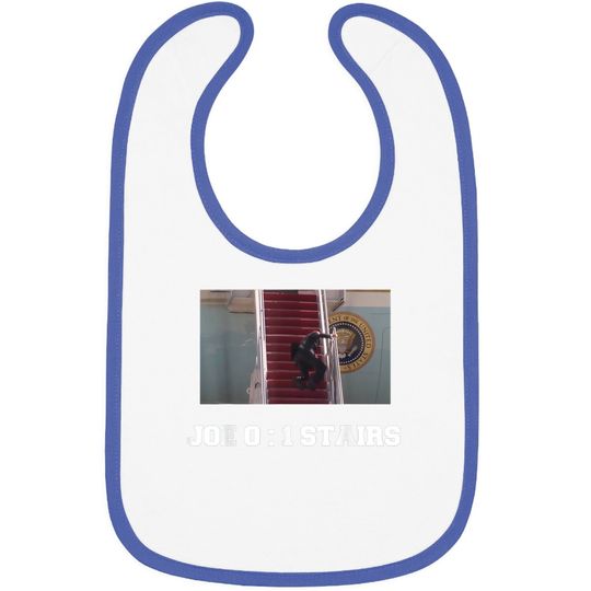 Joe Biden Falling Down Stairs Joe Vs Stairs Funny Political Baby Bib