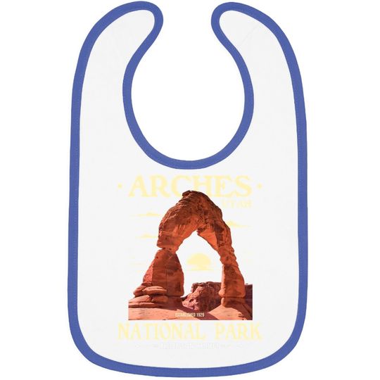 Arches National Park - Retro Hiking & Camping Lover Baby Bib