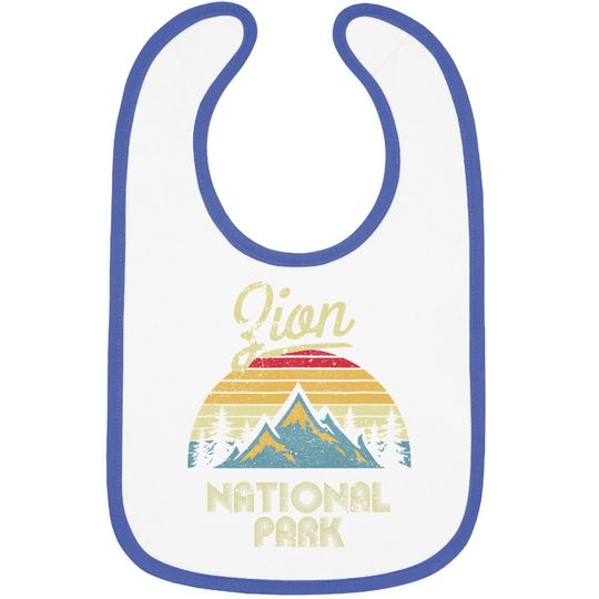 Vintage Retro Zion National Park Baby Bib