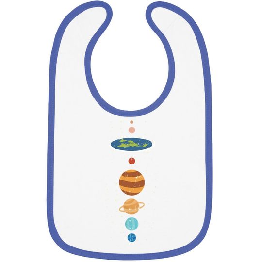 Flat Earth And Planets Funny Conspiracy Theory Earthers Gift Baby Bib