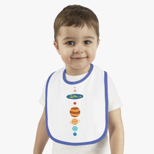 Flat Earth And Planets Funny Conspiracy Theory Earthers Gift Baby Bib