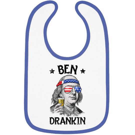 Ben Drankin 4th Of July Benjamin Franklin Usa Flag Baby Bib