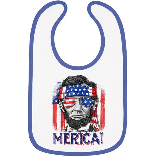 Abraham Lincoln 4th Of July Merica American Flag Baby Bib