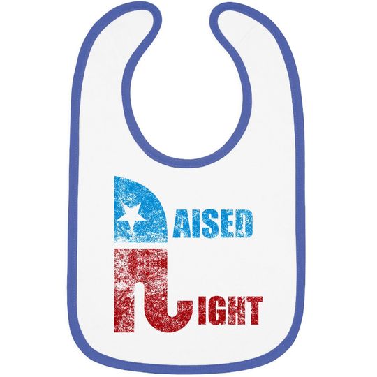 Vintage Raised Right Republican Elephant Pro Trump 2020 Baby Bib
