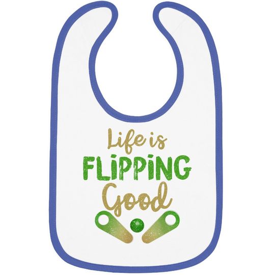 Classic Retro Pinball Baby Bib - Life Is Flipping Good Gift Baby Bib