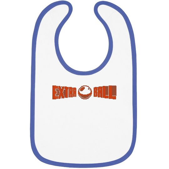 Classic Retro Pinball Gift - Extra Ball - Pixel Art Baby Bib