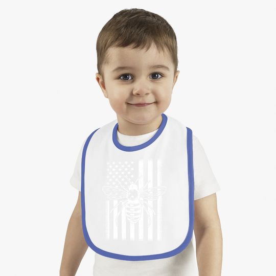 American Flag Honey Bee Honeycomb Beekeeper Beekeeping Baby Bib