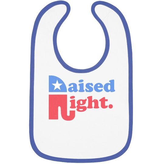 Raised Right Republican Elephant Retro Style Distressed Gift Baby Bib