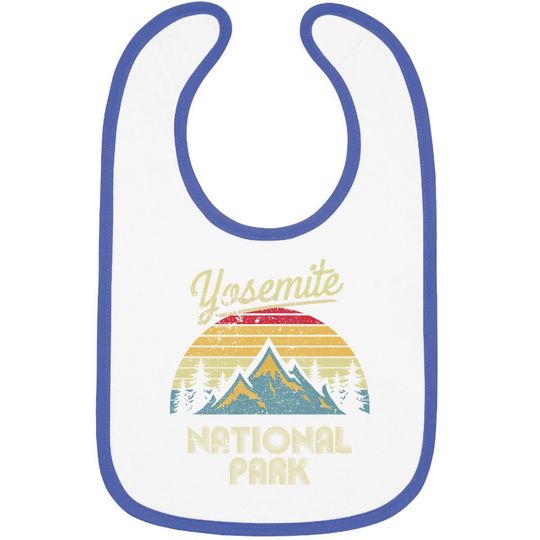 Vintage Retro Yosemite National Park Mountain Baby Bib