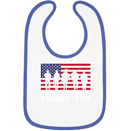 Veterans Day American Flag Thank You Baby Bib