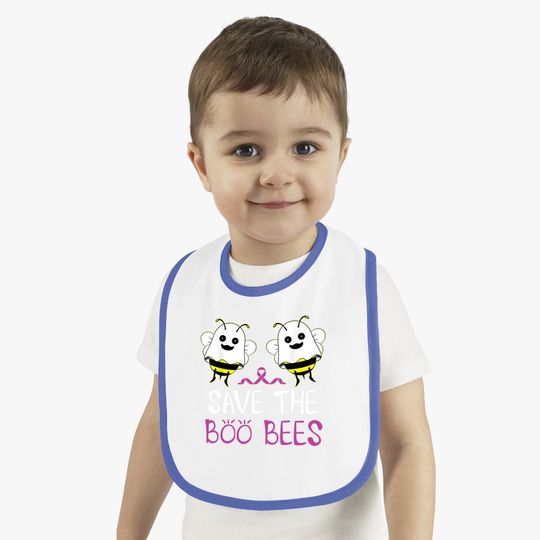 Save The Boo Bees Baby Bib Breast Cancer Awareness Halloween Baby Bib
