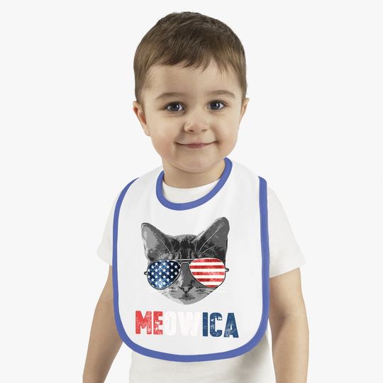 Meowica American Flag Cat Baby Bib