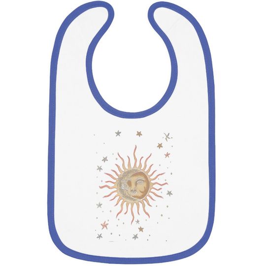 Discover Vintage Sun And Moon Graphic Baby Bib